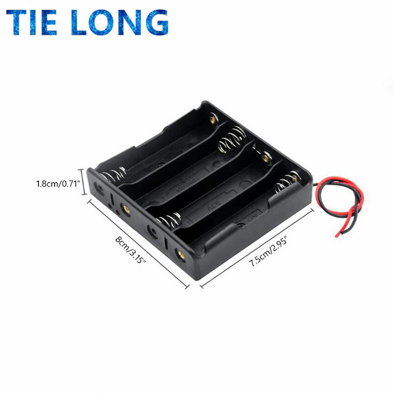 Caja de almacenamiento de soporte de batería, contenedor de batería de 1, 2, 3 y 4 ranuras con cable de plomo para Arduino, DIY, oferta, 1x2x3x4x18650