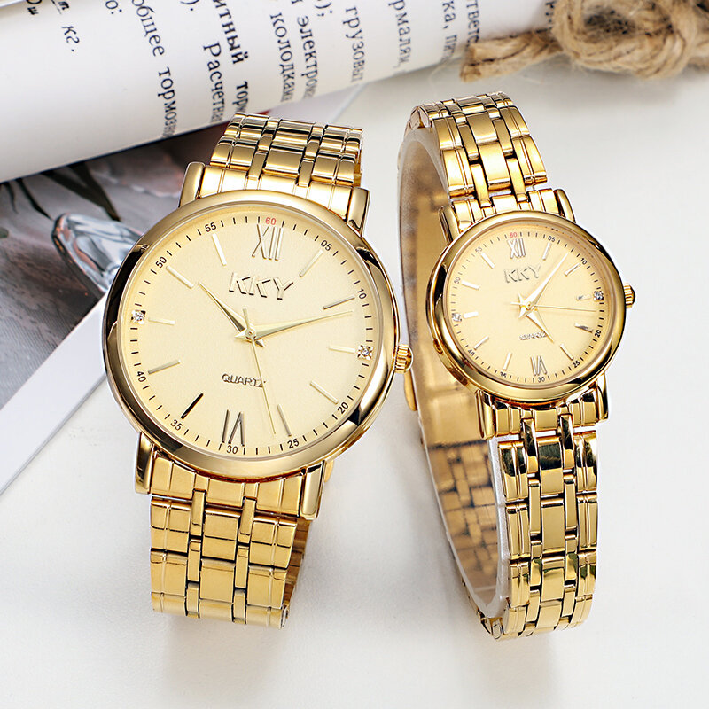 남녀공용 심플 쿼츠 연인 선물용 황금 시계, 럭셔리 브랜드, 방수 시계, Reloj Mujer 2024, 신제품
