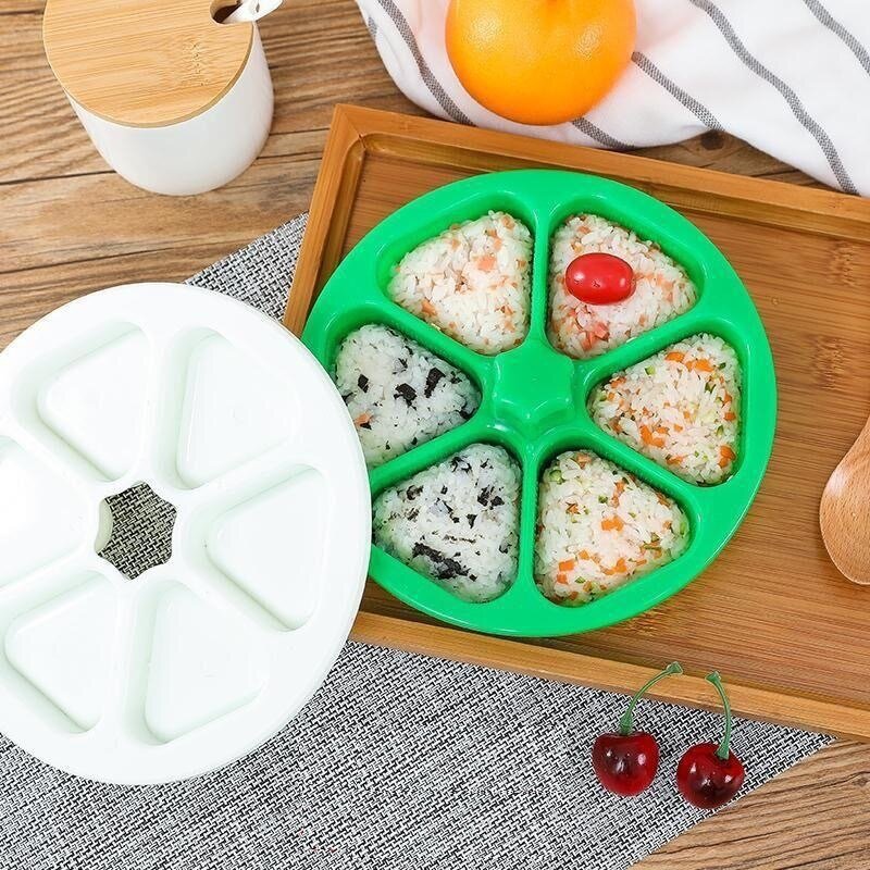 DIY Cetakan Sushi Onigiri Bola Nasi Tekan Makanan Cetakan Pembuat Sushi Segitiga Kit Sushi Alat Dapur Jepang Aksesori Kotak Bento
