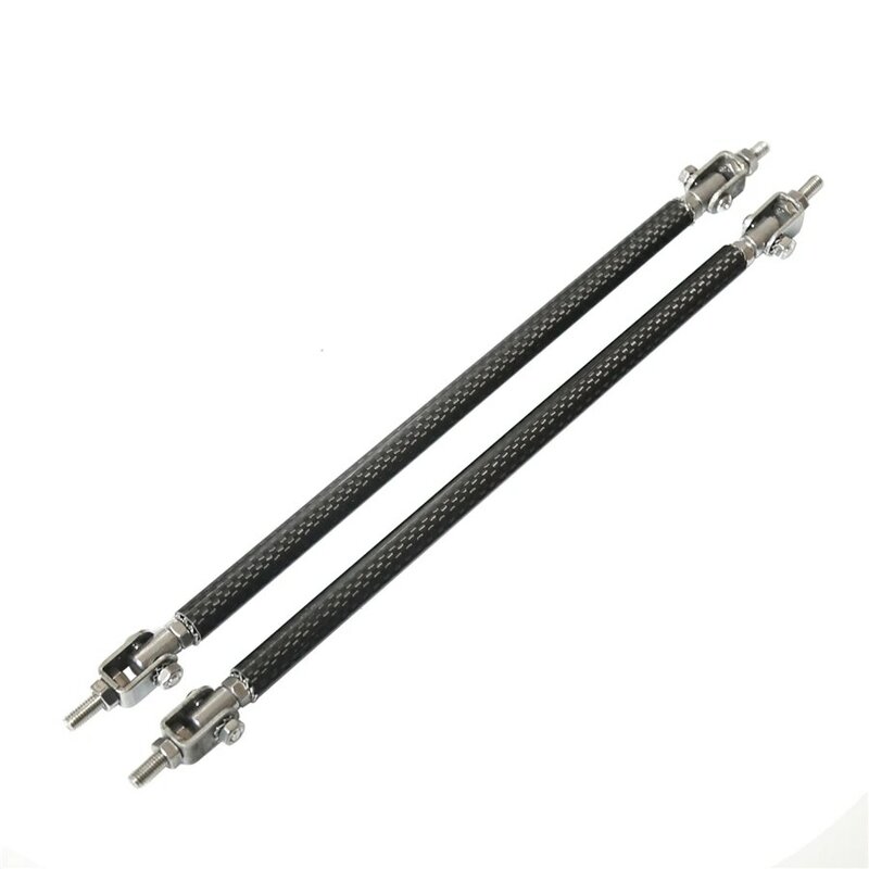 2 peças de fibra de carbono amortecedor dianteiro ajustável lábio splitter strut barra de suporte do laço haste 200mm