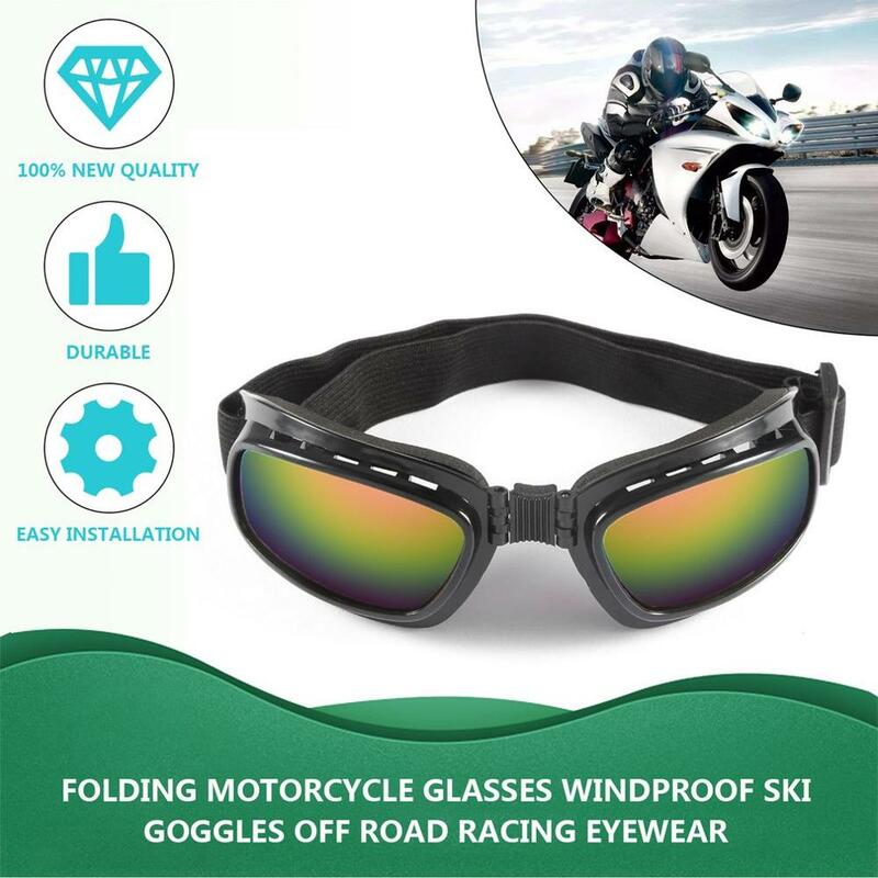 Складные винтажные мотоциклетные очки, ветрозащитные очки, очки для лыж и сноуборда, очки для гонок по бездорожью, пылезащитные очки