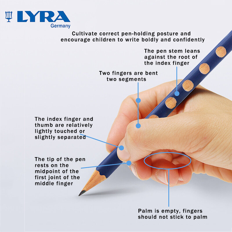 LYRA-그루브 슬림 흑연 삼각형 자세 교정 연필, 어린이 펜 제스처 학습/쓰기 연필, 학용품