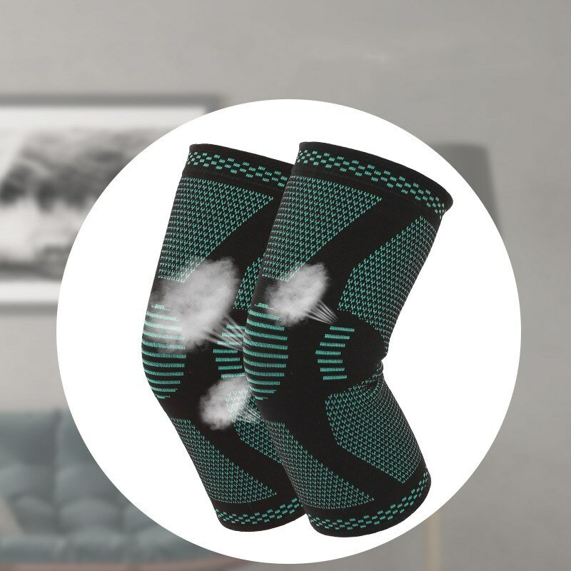 JIFANPAUL nouveau sport tricoté genouillères compression anti-dérapant respirant genouillères en cours d'exécution sports de plein air sécurité genouillères