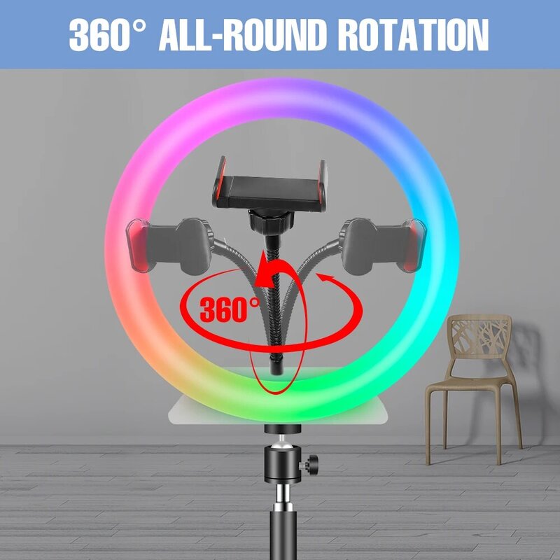26CM Ring Light Selfie LED LampPhotography lampade USB lampada Video dimmerabile con treppiede luci da terra per Studio Makeup Vlog Live