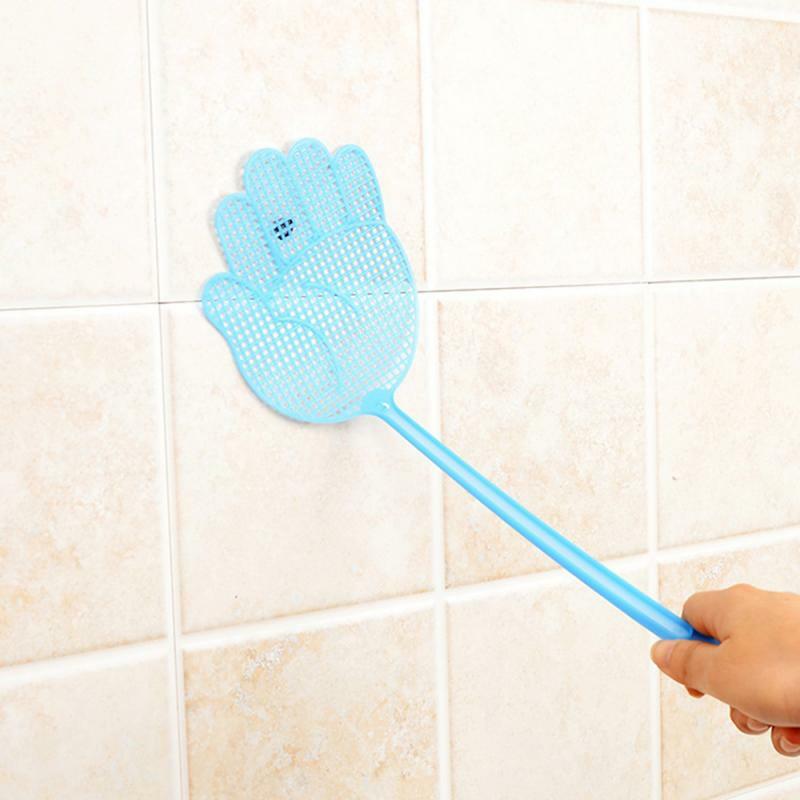 1PCS Plastic Fly Swatter Non-toxic Cute Palm Palm Pattern Household Baffle Mosquito Swatter Pest Control Long Handle Fly Swatter