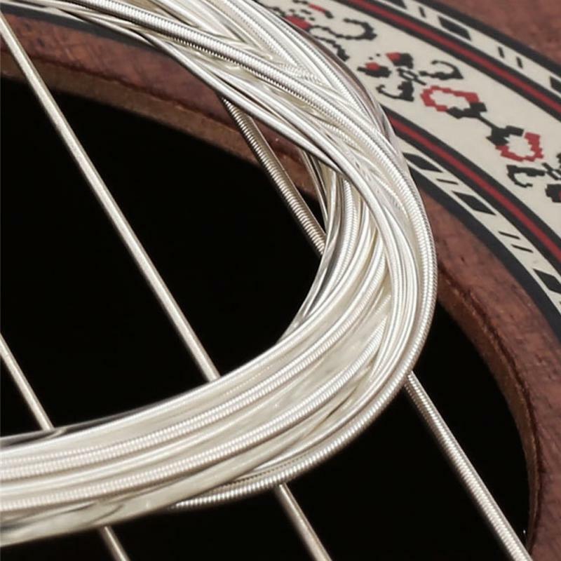Struny do gitary klasycznej Super lekkie struny nylonowe srebrne wymienne struny gorące struny do gitary stalowe części z drutu