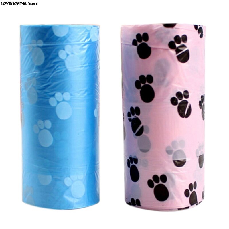 1 Roll Degradable Pet Dog Waste Poop Bag With Printing Doggy Bag For Cat Dog