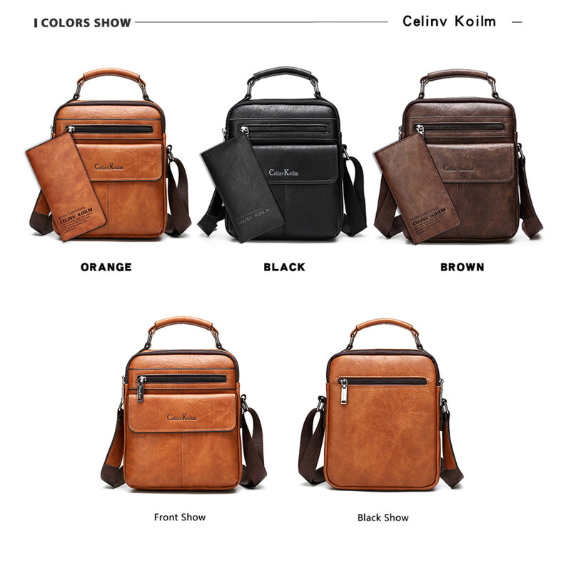 Celinv koilm masculino crossbody sacos de ombro grande tamanho divisão bolsa de couro moda negócios mensageiro saco alta qualidade tote quente