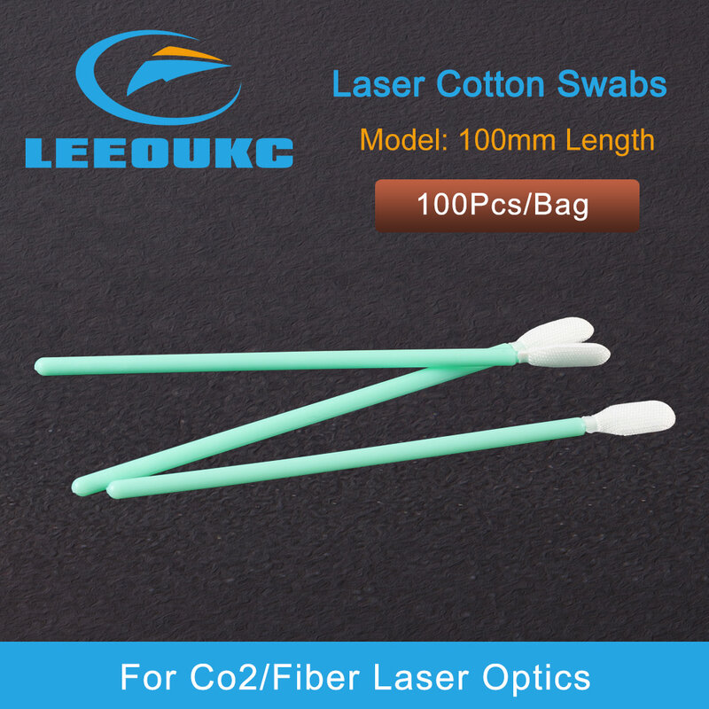 LEEOUKC 100pcs/Bag Size 100mm 120mm Nonwoven Cotton Swab Dust-proof For Clean Focus Lens And Protective Windows