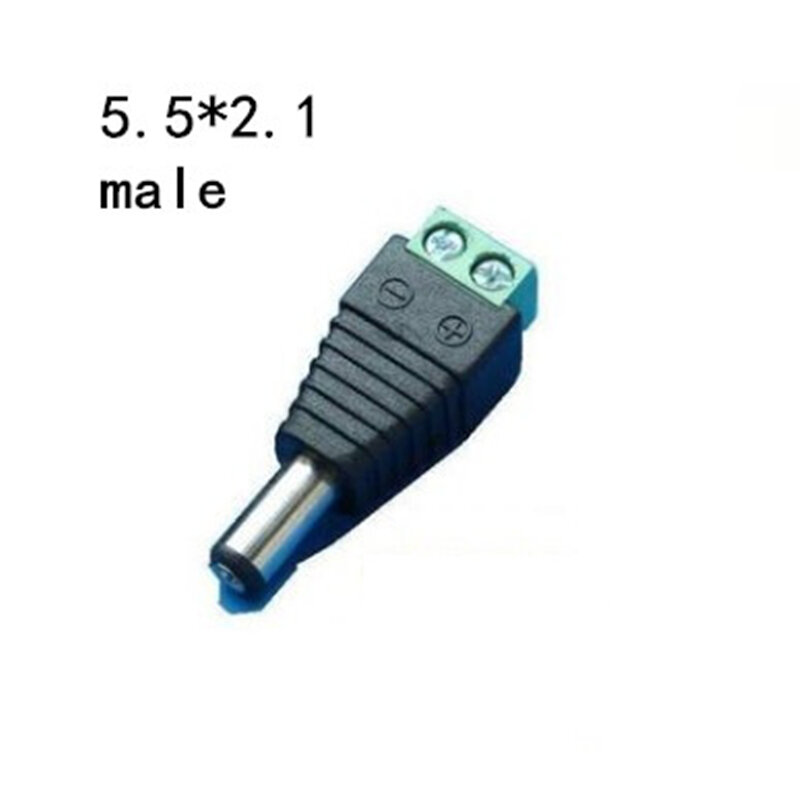 Conector de CC hembra o macho, adaptador de toma de corriente de 2,1x5,5mm, Cable de enchufe para tira de luces led CCTV 3528/5050/5730, 1 unidad