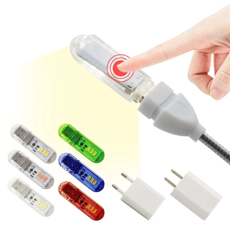 미니 USB 터치 야간 조명 DC5V 울트라 브라이트 LED 램프 홈 침대 옆 독서 야외 여행 캠핑 휴대용 조명 도구