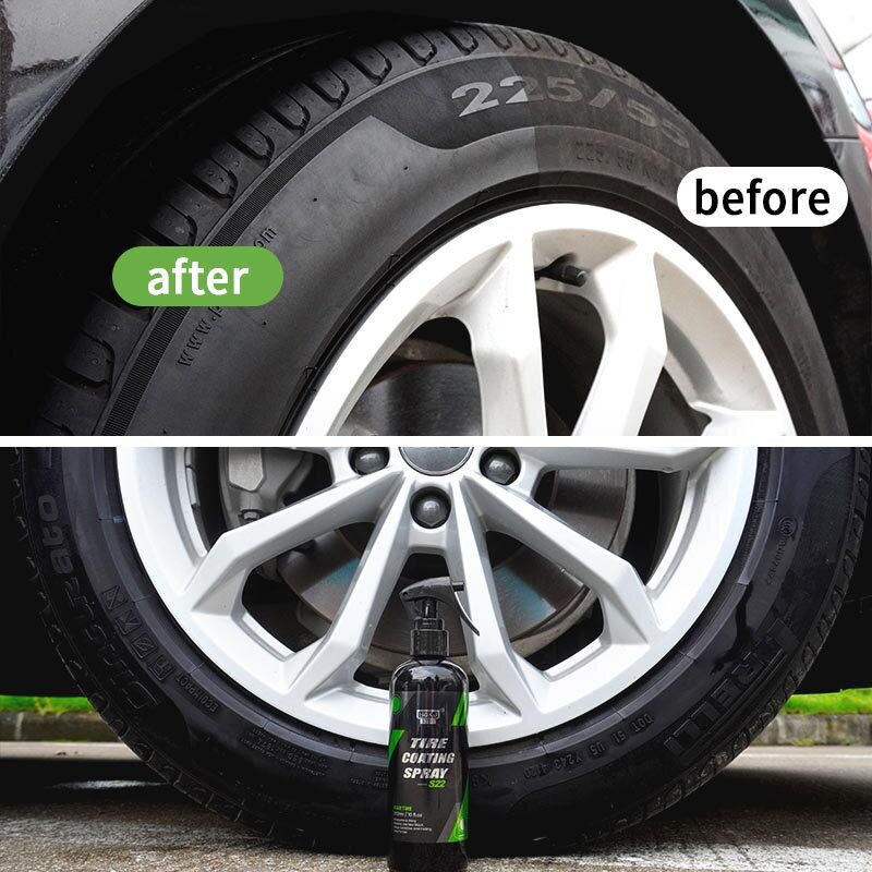 Tyre Gloss HGKJ S22 Tire Coating Spray Hydrophobic Sealant Wax For Car Wheel Auto Care Re-black Shine Chemistry Filler