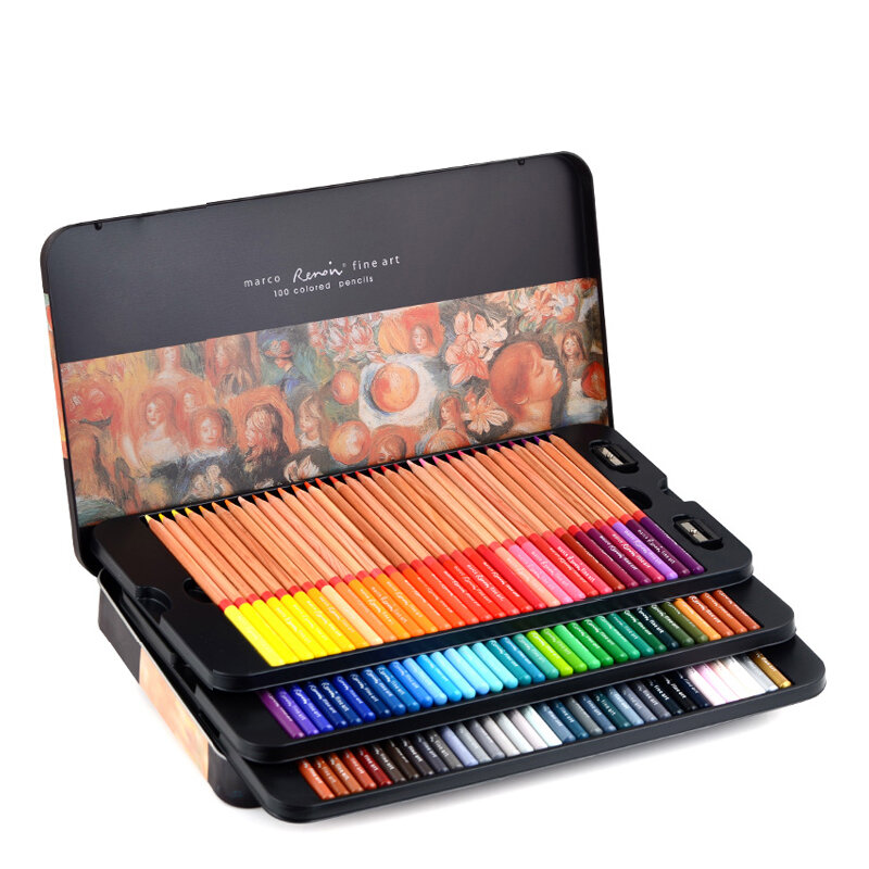 Marco Renoir 3100 matite colorate ad olio disegno schizzi matita 24/36/48/72/100/120 colore arte pittura matita materiale scolastico