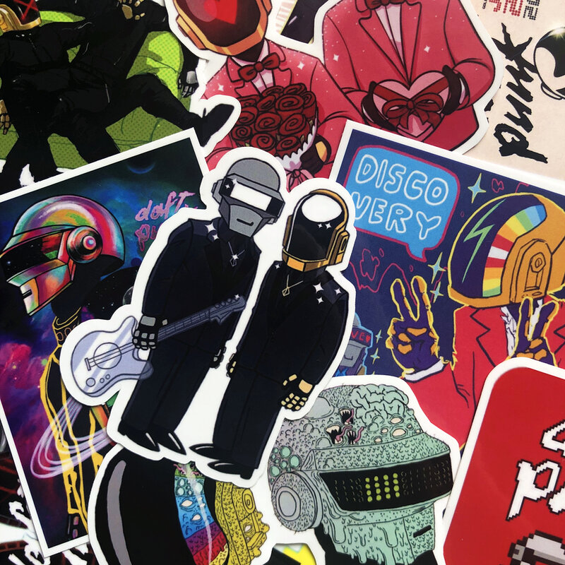 Autocollants de dessin animé Daft Punk Chibi pour enfants, imperméables, en PVC, pour ordinateur portable, bagage, planche à roulettes, vélo, 22 pièces