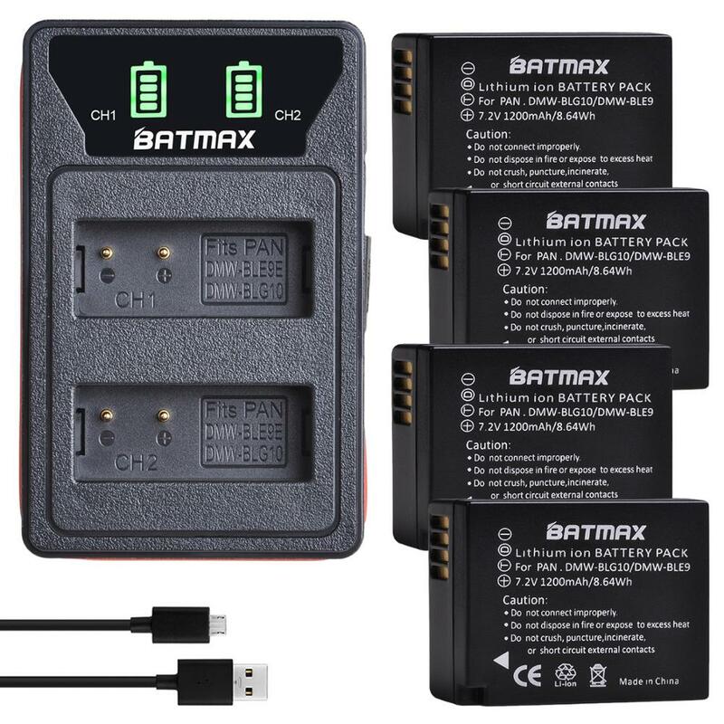 DMW-BLG10 DMW BLG10 BLG10e BLE9 batería + LED USB incorporado cargador Dual tipo C para Panasonic LUMIX GF5 GF6 GX7 LX100 GX80 GX85