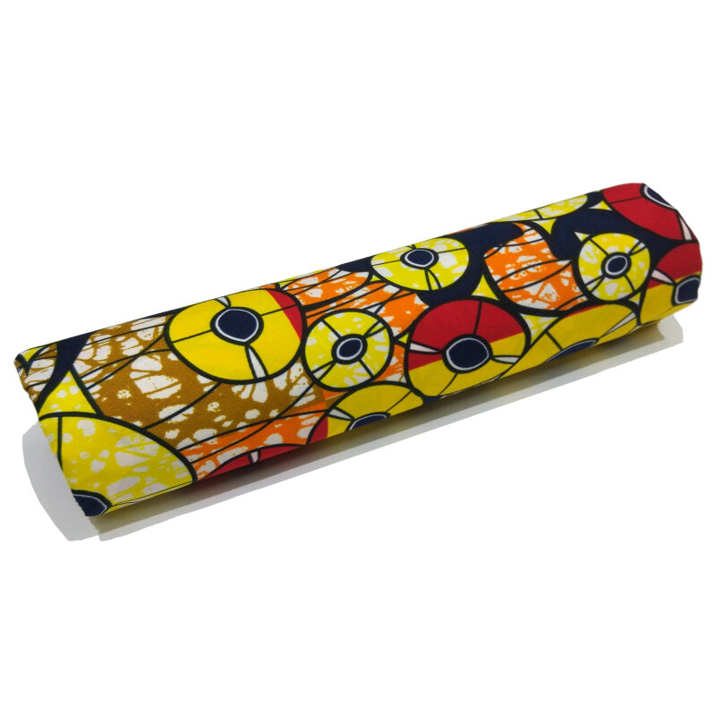 Африканская ткань Batik Wax для женщин, анкарская ткань, желтый воск с принтом, 6 ярдов/штука