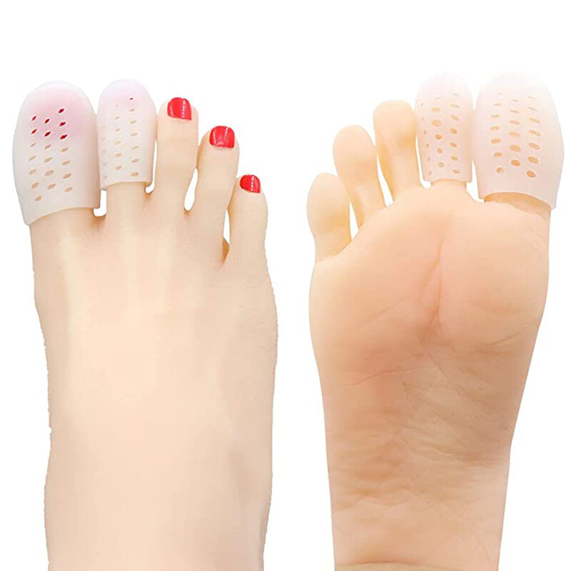 Respirável Silicone Toe Protector, Toe Tube, milho Blisters, Calos Corrector, Toe Spacer, aliviar a dor nos pés, Foot Care Tool, Gel, 4Pcs