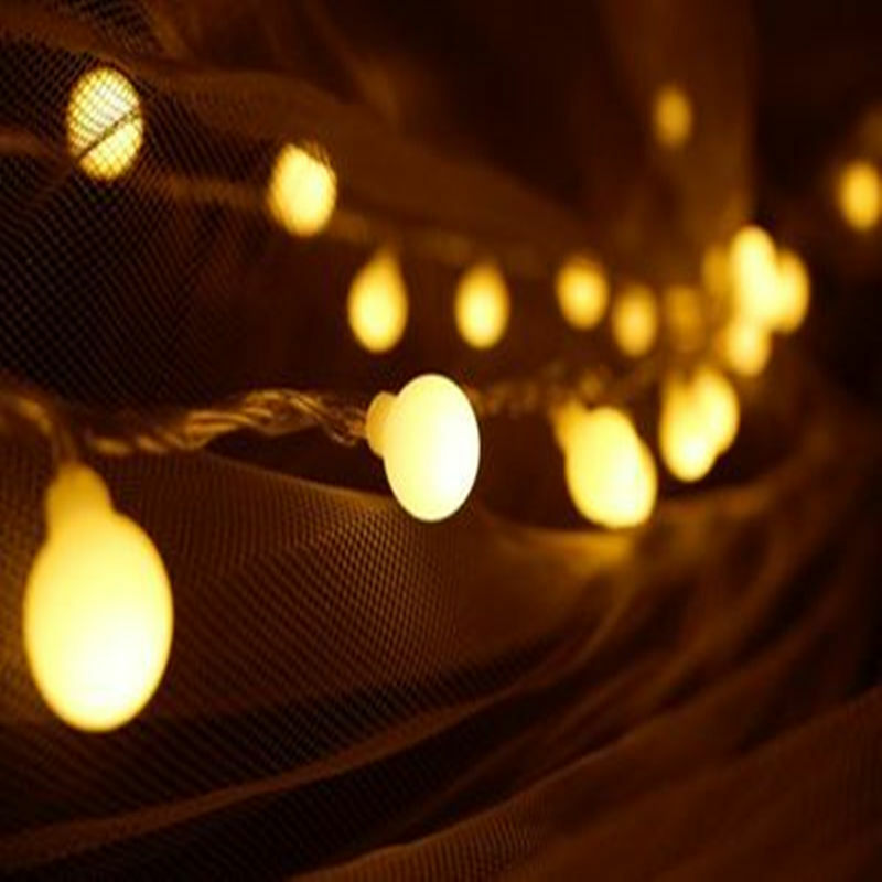 Guirnalda de luces LED con forma de bola de colores, iluminación intermitente de 2M, 20LED, funciona con pilas AA, ideal para decoración del hogar, fiestas, bodas y Navidad, novedad