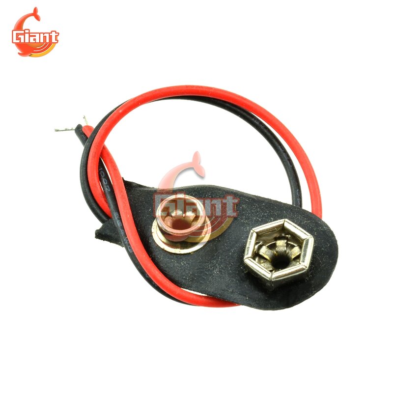 9V Battery Snap on Connector 9V Battery Clip-on Connector With Wire Holder Cable Leads Cord For Arduino New Battery Holder Clip