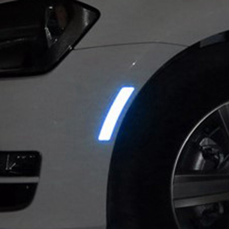 1Pcs Auto Car Stickers Wheel Rim Eyebrow Reflective Warning Strip Safety Warning Light Reflector Protective Mark Accessories