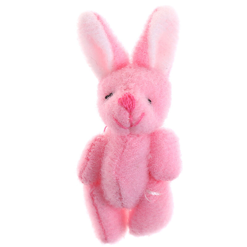 Cute Soft Plush Bunny Bear Mini Joint Rabbit Bear Pendant For Key Chain Bouquet Toy Doll DIY Ornaments Gifts 3.5/4/4.5/6/8cm