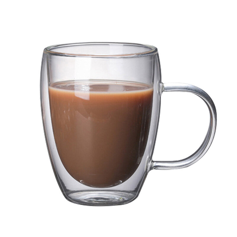 Термостойкая стеклянная кружка с двойными стенками, высокая боросиликатная чашка для кофе, молока, лимона, сока, пива, посуда для напитков, креативный подарок, 1-6 шт.