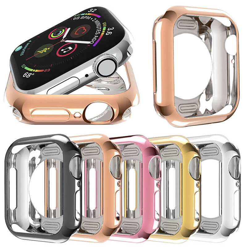 360 Slim Watch Cover for Apple Watch Case 42MM 38MM Soft Clear TPU Screen Protector for iWatch 5 4 3 44MM 40MM waterproof Shell