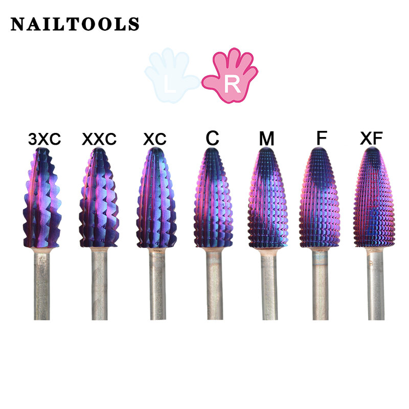 ONE Way Typhoon Carbide Tungsten Right hand Tungsten stable shank  Accessories Cutter pedicure nail drill bits