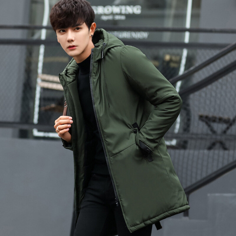 MRMT 2024 Brand Winter Men's Jackets  Thick Cotton Long Overcoat for Male Hat  Cotton Jacket Outer Wear Clothing Garment
