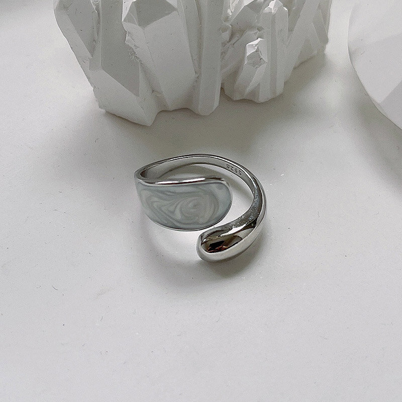 925 Sterling Zilveren Ringen Voor Vrouwen Trendy Mode O Witte Steen Knuffel Hollowout Vorm Handgemaakte Paar Jelwery Voor Party Gift