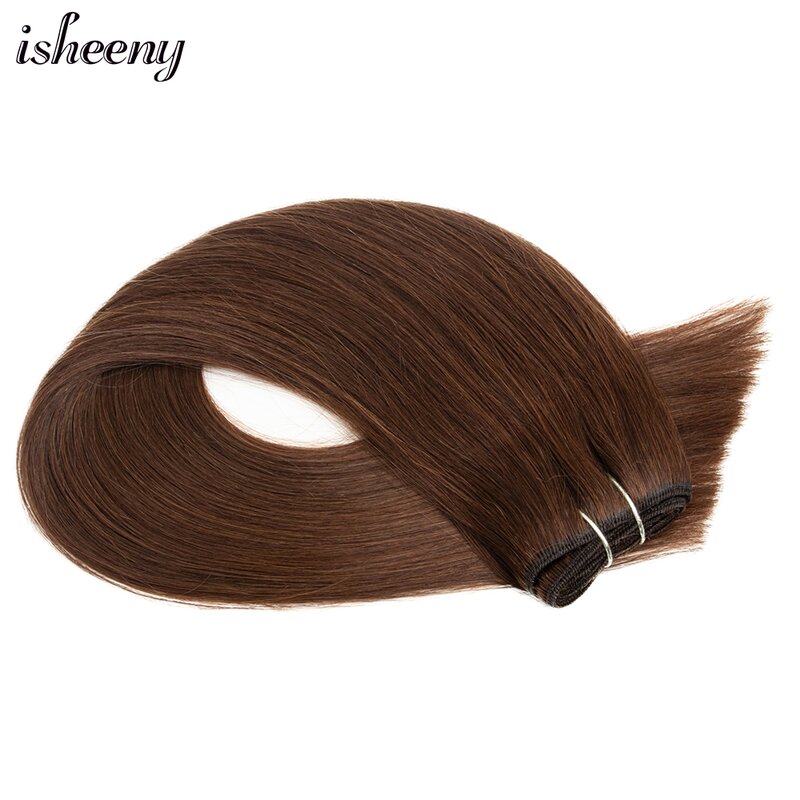 Isheeny-Bundles brésiliens de cheveux humains Remy, trame de cheveux, cheveux cousus, tissages de cheveux naturels, noir, brun, blond, droit