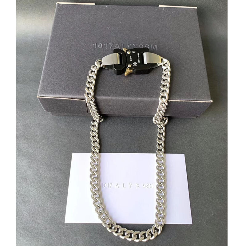 ALYX Hero Chain Necklace Men and women couples ALYX Metal Buckle 9SM Necklace Hip Hop High Quality ALYX RIVER LINK BRACELETS