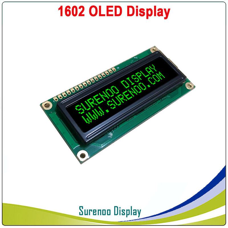 Real Layar OLED, 1602 162 Character Parallel Modul LCD Tampilan LCM Layar Build-In WS0010, dukungan Serial SPI