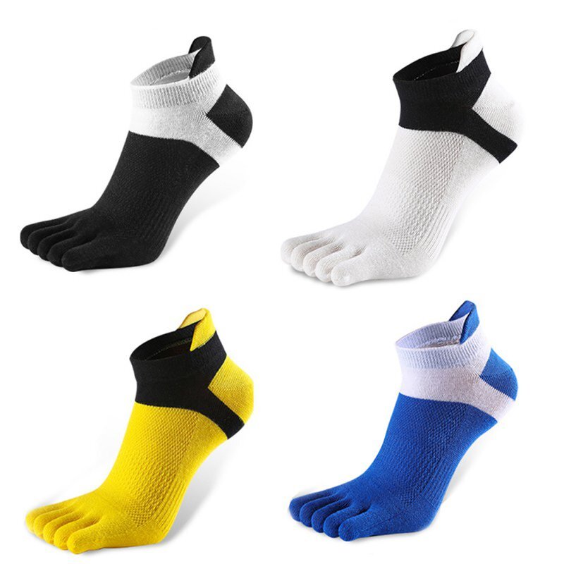 Calcetines de algodón transpirables para hombre, medias deportivas para correr, ciclismo, 5 dedos, para exteriores, 1 par, 38-43
