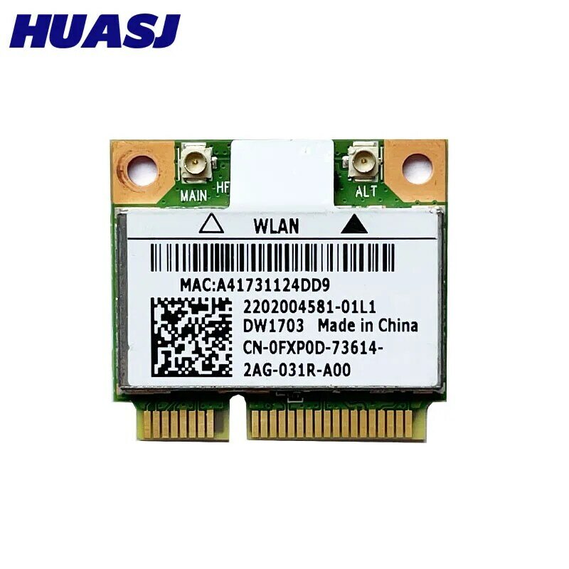DW1703 802.11b/g/n Bluetooth-compatible WiFi Card For Inspiron 15R 5520 7520 3520 14Z 5423 3521 3520 3521 Series,D P/N CN-0FXP0D