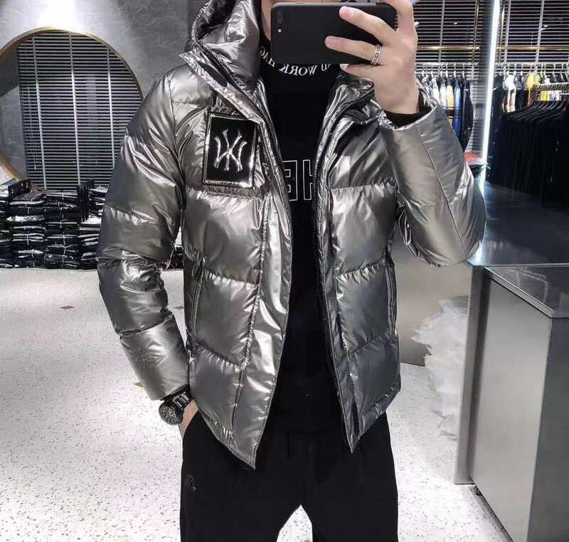 Blue Silver Light-reflecting Jackets For Mens Style Winter Stylish Puffer Hooded Duck Down Jackets For Cold Quilted Coats Lush