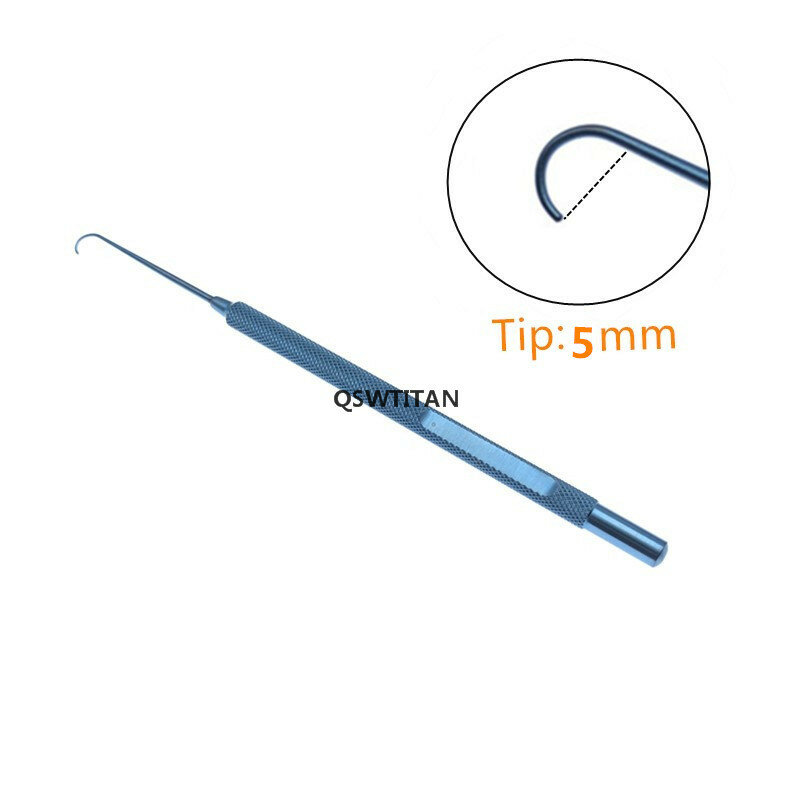 Титановый изогнутый крючок, офтальмологический крючок, инструмент с косым крючком, хирургический инструмент, тренировочный инструмент