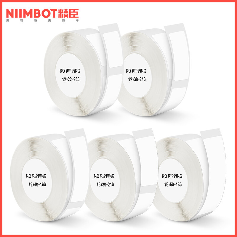 Niimbot-etiqueta adhesiva D11 para impresora Niimbot D110, papel autoadhesivo resistente al agua, color blanco