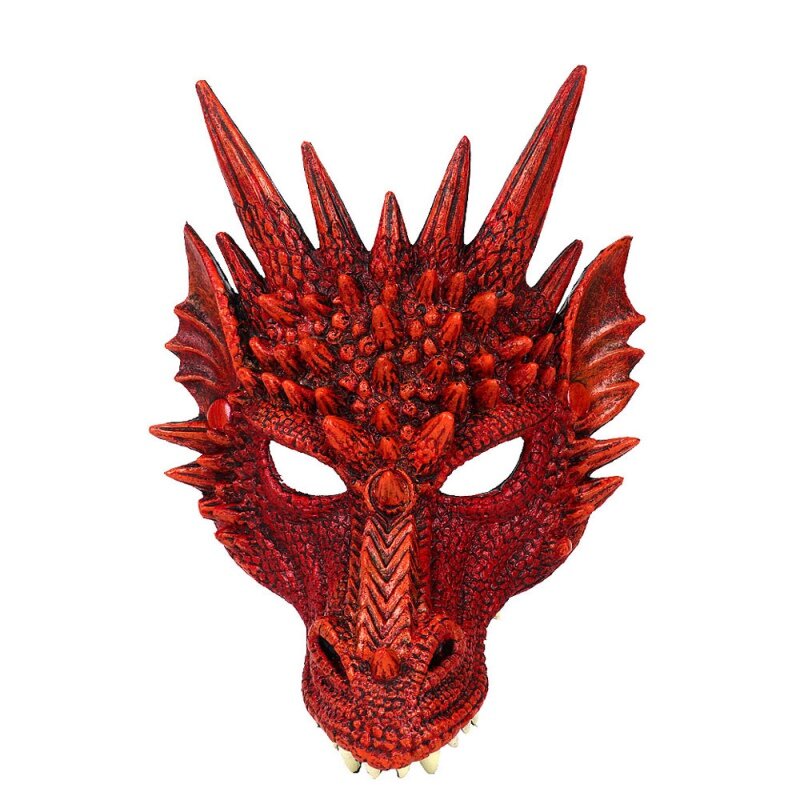 Nuovi oggetti di scena di Halloween maschera di drago 4D mezza maschera per bambini adolescenti decorazioni per feste in Costume di Halloween puntelli per Cosplay di drago per adulti