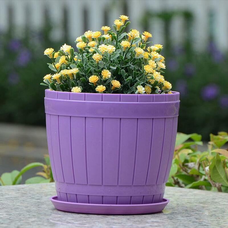Pot de fleurs en céramique, support de plantation, plantes succulentes, Pot de fleurs avec plateau, jardinières, fournitures de jardin