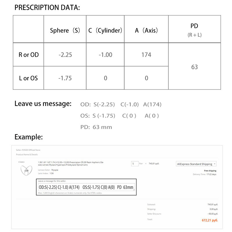 Lentes de prescrição asférica para proteção do computador, lente anti-radiação, miopia e hipermetropia, anti-raio azul, índice 1,56