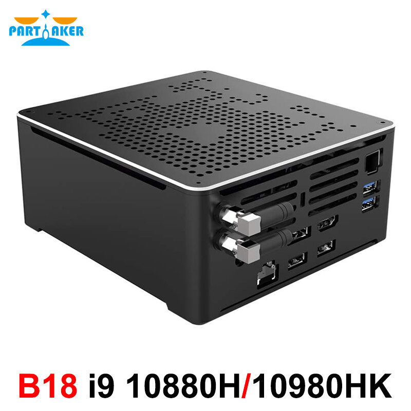 Mini PC Intel I7 8750H I9 10880H 2 x DDR4 2 x M.2 PCIE + 1x2,5 ''SATA Graphics 630 Gaming Silence PC HDMI DP AC WiFi BT