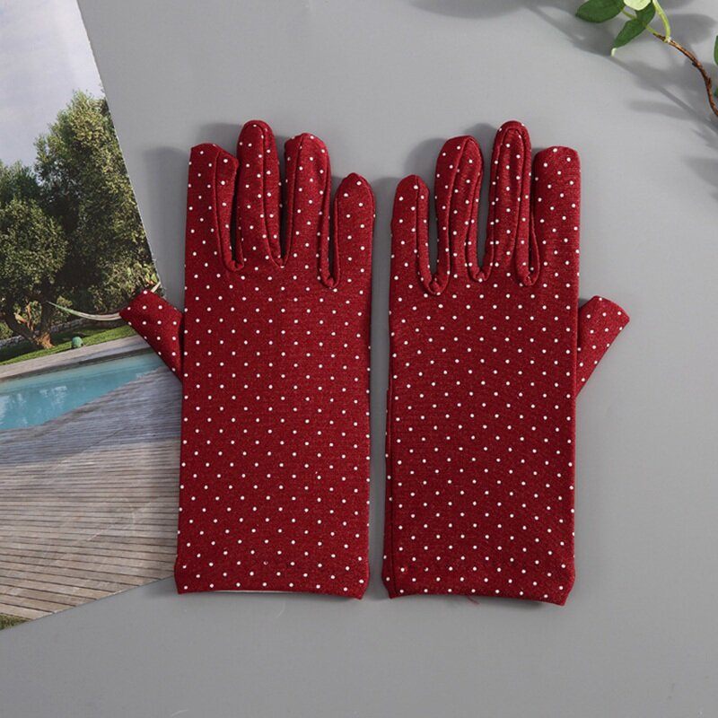Ladies Dots Manner Gloves Fashion Riding Thicken Waist Female Driving Performance Thick Mittens Bike For Women