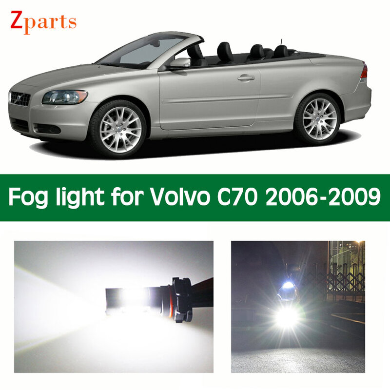 1 Pasang Lampu Kabut LED untuk Volvo C70 2006 - 2009 Lampu Bola Es Foglem Biru Putih Kuning Merah Lampu Siang Hari 12V 6000K
