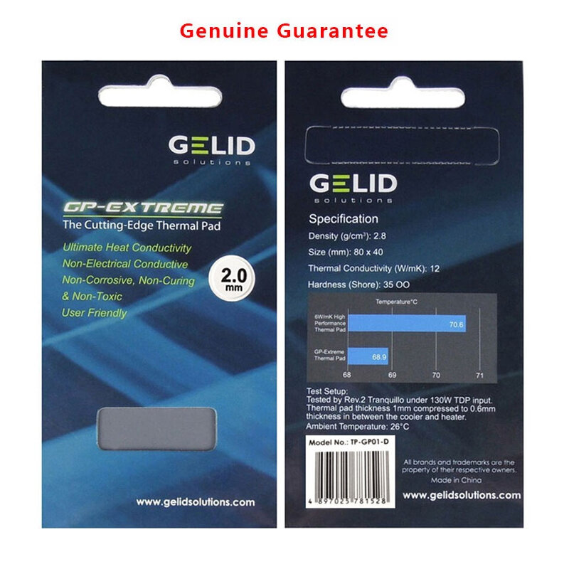 GELID GP-EXTREME THERMAL PAD12W CPU/GPU Graphics Card Motherboard Silicone Grease Pad Heat Dissipation Silicone Pad Multi-Size