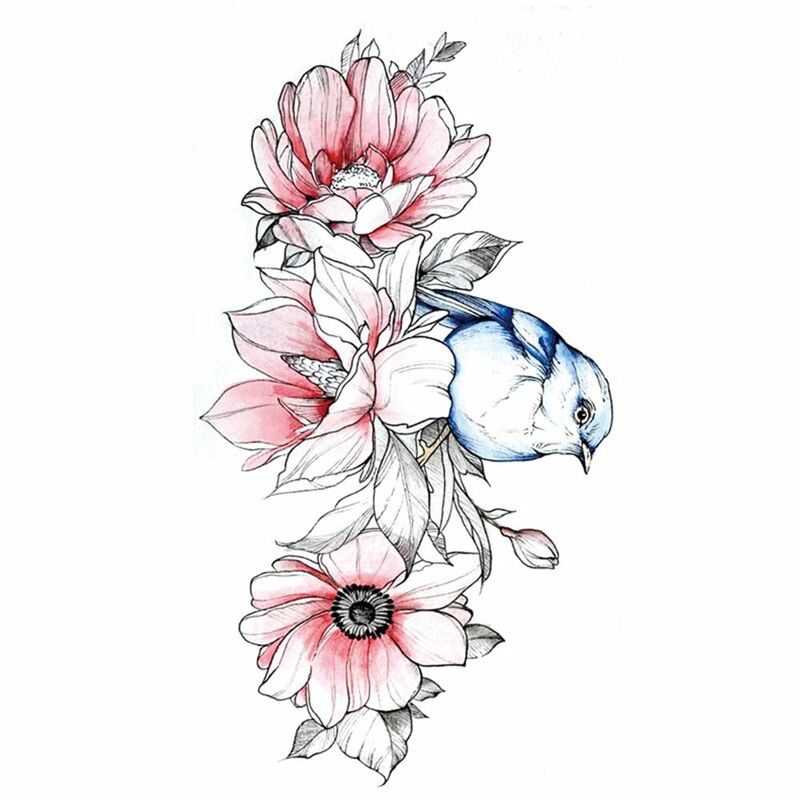 Adesivi per tatuaggi impermeabili alla moda Rose Butterfly Art Pattern adesivi per il corpo alternativi tatuaggi finti lavabili effetto temporaneo