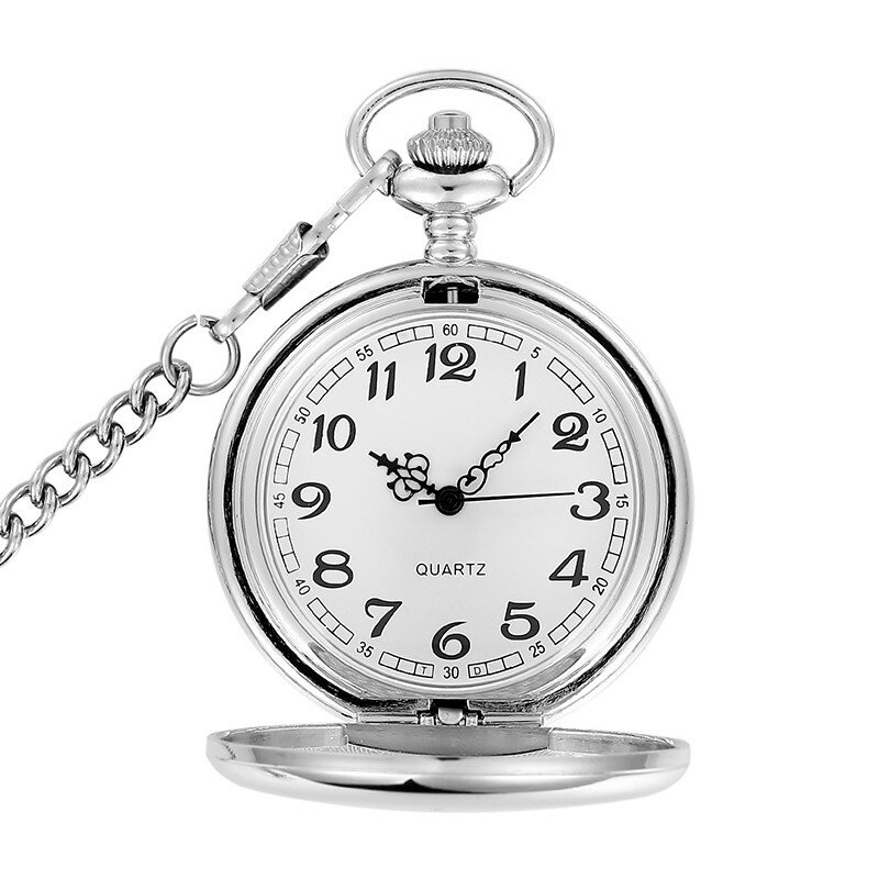 풀 헌터 퓨어 컬러 쿼츠 포켓 시계, 스팀펑크 아라비아 숫자 표시 시계, 기념품 포켓 시계, CF1003, 인기 판매