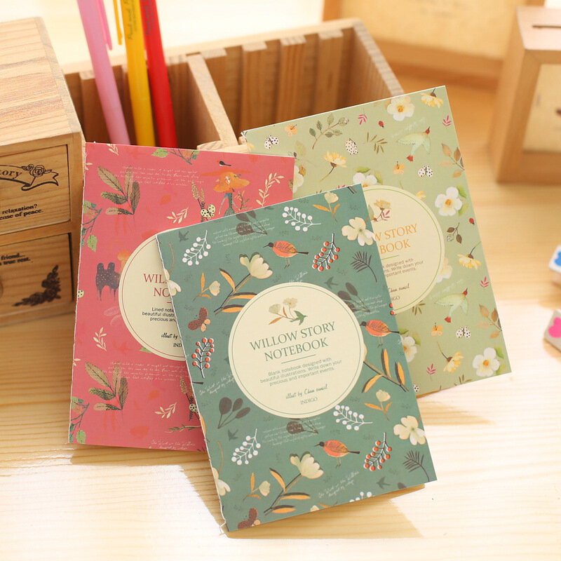 Dl coreano artigos de papelaria novo coreano flores e pássaros bolso livro taobao presente 64k notebook personalização equipamento de ensino