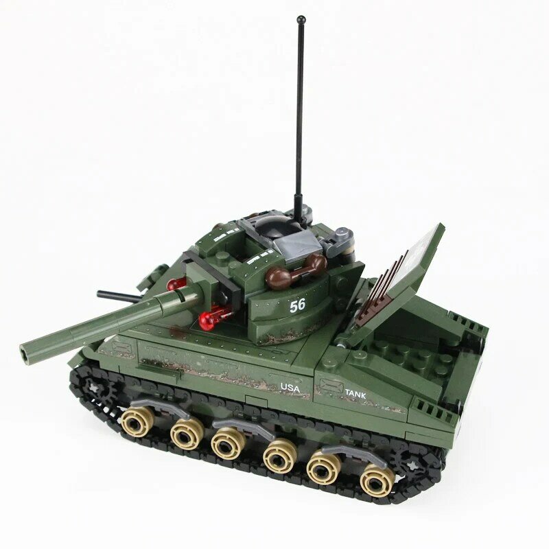 WW2 M4 Militar EUA Sherman Tanque Modelo Blocos de Construção Figuras Soldados Do Exército DOS EUA Acessórios Armas Bricks Brinquedos Presente Educacional