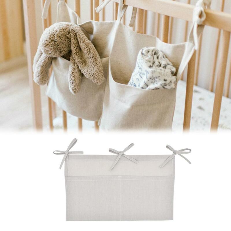Baby Bed Hanging Storage Bags Cotton neonato culla Organizer tasca per pannolini giocattolo per culla Set di biancheria da letto accessori borse per pannolini